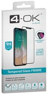 4-OK Apple iPhone 12/12 Pro képernyővédő üveg (3D full glue, íves, teljes felületén tapad, tok barát, karcálló, 9H) FEKETE