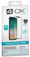 4-OK Samsung Galaxy A41 képernyővédő üveg (3D full glue, íves, teljes felületén tapad, tok barát, karcálló, 9H) FEKETE