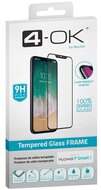 4-OK Huawei képernyővédő üveg (3D full glue, íves, teljes felületén tapad, tok barát, karcálló, 9H) FEKETE