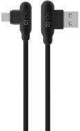 4-OK adatkábel és töltő (USB - microUSB, 150cm, 90 fokos) FEKETE