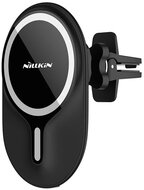 NILLKIN MAGROAD Apple iPhone autós tartó (szellőzőre, mágneses, QI Wireless, 10W, vezeték nélküli töltés, Magsafe rögzítés) FEKETE