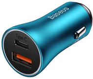 Baseus Golden Contactor Max autós töltő USB + USB-C 60W kék (CGJM000103)