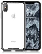 ROAR Glass Airframe Apple iPhone XS Max 6.5 telefonvédő szilikon keret (BUMPER, közepesen ütésálló, edzett üveg hátlap) FEKETE