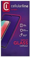 CELLULARLINE IMPACT GLASS CAPSULE Samsung Galaxy A12/ A32képernyővédő üveg (2.5D full cover, íves, karcálló, ultravékony, 0.2 mm, 9H) FEKETE