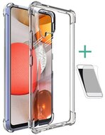 IMAK Samsung Galaxy A42 5G szilikon telefonvédő (közepesen ütésálló, légpárnás sarok + képernyővédő fólia) ÁTLÁTSZÓ