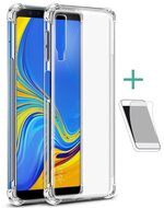 IMAK Samsung Galaxy A7 (2018) szilikon telefonvédő (közepesen ütésálló, légpárnás sarok + képernyővédő fólia) ÁTLÁTSZÓ