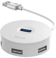 Baseus 4 az 1-ben USB - USB 3.0 hub + 3x USB 2.0, 15 cm fehér (CAHUB-F02)