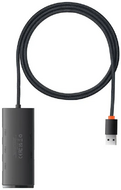 Baseus Lite Series 4 az 1-ben USB - 4x USB 3.0 hub 1m fekete (WKQX030101)