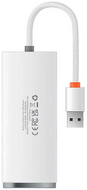 Baseus Lite Series 4 az 1-ben USB - 4x USB 3.0 hub 25 cm fehér (WKQX030002)