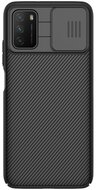 NILLKIN CAMSHIELD Xiaomi Poco M3 műanyag telefonvédő (szilikon keret, közepesen ütésálló, kamera védelem, csíkos) FEKETE