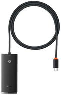 Baseus Lite Series Hub 4in1 apater USB-C 4x USB 3.0 + USB-C 1m fekete (WKQX030401)