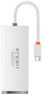 Baseus Lite Series Hub 4in1 adapter USB-C 4x USB 3.0 + USB-C 25cm fehér (WKQX030302)