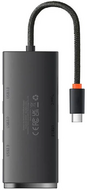 Baseus Lite Series Hub 4in1 adapter USB-C 4x USB 3.0 + USB-C, 25cm fekete (WKQX030301)