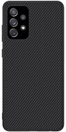 NILLKIN SYNTHETIC FIBER Samsung Galaxy A72 műanyag telefonvédő (környezetbarát, karbon minta) FEKETE
