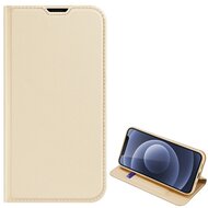 DUX DUCIS SKIN PRO Apple iPhone 13 mini tok álló, bőr hatású (FLIP, oldalra nyíló, bankkártya tartó, asztali tartó funkció) ARANY