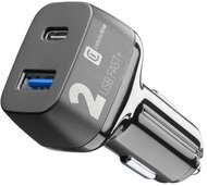 CELLULARLINE 2 PRO autós töltő USB aljzat / Type-C aljzat (9V / 2000 mA, 2 x 18W, adaptív gyorstöltés támogatás) FEKETE