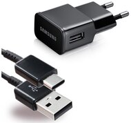 SAMSUNG hálózati töltő USB aljzat (15W, 5V / 2000 mA, gyorstöltés támogatás + EP-DG950CBE Type-C kábel) FEKETE