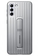 Samsung Galaxy S21 Plus műanyag telefonvédő (dupla rétegű, gumírozott, asztali tartó funkció) VILÁGOSSZÜRKE