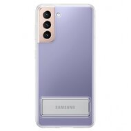 Samsung Galaxy S21 Plus műanyag telefonvédő (dupla rétegű, gumírozott, asztali tartó funkció) ÁTLÁTSZÓ