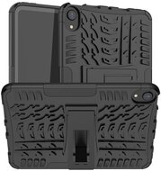 Apple IPAD mini 6 Defender műanyag telefonvédő (közepesen ütésálló, szilikon belső, kitámasztó, autógumi minta) FEKETE
