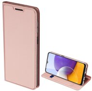 Samsung Galaxy A22 DUX DUCIS SKIN PRO tok álló, bőr hatású (FLIP, oldalra nyíló, bankkártya tartó, asztali tartó funkció) ROZÉARANY