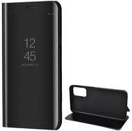 Samsung Galaxy M23 Tok álló (aktív FLIP, oldalra nyíló, asztali tartó funkció, tükrös felület, Mirror View Case) FEKETE