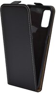 Oppo A72 4G Tok álló, bőr hatású (FLIP, lefelé nyíló, szilikon tartó) FEKETE
