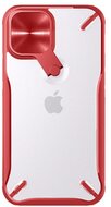 NILLKIN CYCLOPS Apple iPhone 12 Pro Max műanyag telefonvédő (közepesen ütésálló, légpárnás sarok, kameravédő, kitámasztó) PIROS