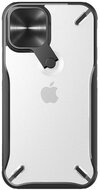 NILLKIN CYCLOPS Apple iPhone 12 Pro Max műanyag telefonvédő (közepesen ütésálló, légpárnás sarok, kameravédő, kitámasztó) FEKETE