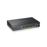 ZYXEL Switch 8x1000Mbps (8xPOE) + 2xGigabit kombó SFP, Menedzselhető Rackes, GS220-10HP-EU0101F