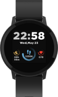 CANYON CNS-SW63BB Smart watch, 1.3inches IPS full touch screen, Round watch, IP68 waterproof, multi-sport mode, BT5.0, compatibility with iOS and android, black, Host: 25.2*42.5*10.7mm, Strap: 20*250mm, 45g