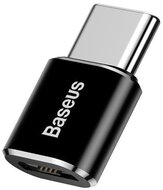 BASEUS adapter (microUSB - Type-C, 2.4A, töltés, adatátvitel, OTG) FEKETE