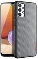 Samsung Galaxy A32 DUX DUCIS FINO szilikon telefonvédő (műanyag belső, közepesen ütésálló, rács minta) SZÜRKE
