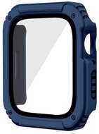 Apple Watch Series SE Műanyag keret (BUMPER, ütésálló + kijelzővédő üveg) SÖTÉTKÉK