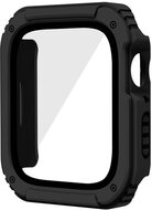Apple Watch Series 3 Műanyag keret (BUMPER, ütésálló + kijelzővédő üveg) FEKETE