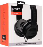 Snopy Fejhallgató - SN-101 BONNY (stereo, mikrofon, 3.5mm jack, hangerőszabályzó, 1m kábel, fekete)