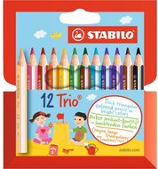 Stabilo Trio vastag rövid 12db-os vegyes színű színes ceruza