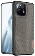 Xiaomi Mi 11 5G DUX DUCIS FINO szilikon telefonvédő (műanyag belső, közepesen ütésálló, rács minta) BARNA