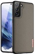 Samsung Galaxy S21 Plus DUX DUCIS FINO szilikon telefonvédő (műanyag belső, közepesen ütésálló, rács minta) BARNA