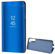 Samsung Galaxy S21 Plus Tok álló (aktív FLIP, oldalra nyíló, asztali tartó funkció, tükrös felület, Mirror View Case) KÉK