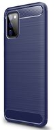 Samsung Galaxy A02s Szilikon telefonvédő (közepesen ütésálló, légpárnás sarok, szálcsiszolt, karbon minta) SÖTÉTKÉK