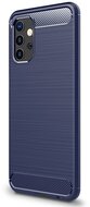 Samsung Galaxy A32 5G Szilikon telefonvédő (közepesen ütésálló, légpárnás sarok, szálcsiszolt, karbon minta) SÖTÉTKÉK