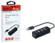 Equip-Life USB Hub - 128955 (4 Port, USB2.0, USB tápellátás, kompakt dizájn, fekete)