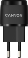 Canyon CNE-CHA20B05 - PD 20W Input: 100V-240V, Output: 1 port charge: USB-C:PD 20W (5V3A/9V2.22A/12V1.66A) , Eu plug, Over- Voltage , over-heated, over-current and short circuit protection Compliant with CE RoHs,ERP. Size: 68.5*29.2*29.4mm, 32.5g, Black