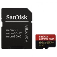 SanDisk 64GB Extreme Pro microSDXC 200/90MB/s A2 C10 V30 UHS-I U3 + adapter