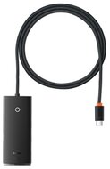 Baseus Lite 4 portos Type-C HUB adapter (Type-C >USB 3.0*4-re) 1m Fekete