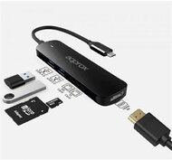 APPROX USB HUB - Type-C 5in1 HUB (2db USB3.0, 1db MicroSD 1db SD kártya, 1db HDMI 4K30Hz) Fekete