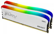 Kingston 32GB 3200MHz DDR4 Fury Beast White RGB SE Kit 2x16GB CL16 DIMM - KF432C16BWAK2/32