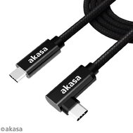 Akasa Derékszögű USB 3.2 Gen 2x2 Type-C - Type-C Kábel - 200cm - AK-CBUB66-20BK