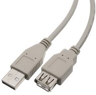 Kábel hosszabbító (USB 2.0 - USB 2.0, 180cm, törésgátló) SZÜRKE
